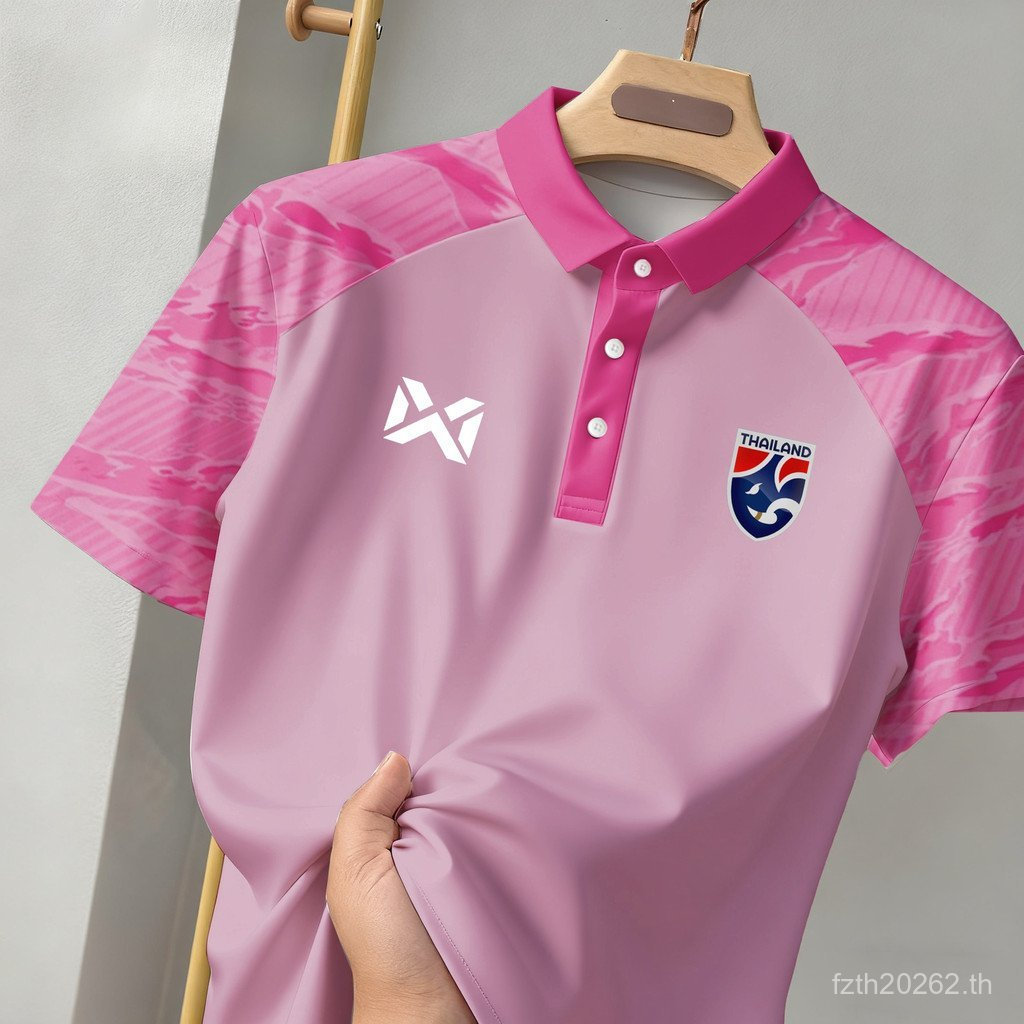 เสื้อโปโลผู้ชาย Unisex คุณภาพสูงระบายอากาศทนต่อการสึกหรอแขนสั้น Top ego สีชมพูเสื้อกีฬาแฟชั่นของแท้ลําลองทุกการแข่งขัน