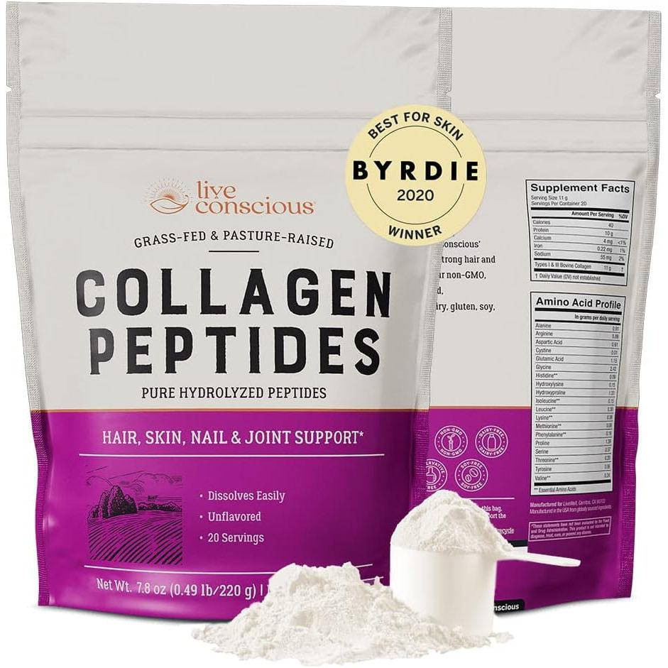 Live Conscious Collagen Powder Hydrolyzed Collagen Peptide Type I & Type III-เหมาะสําหรับอาหารคีโตแล