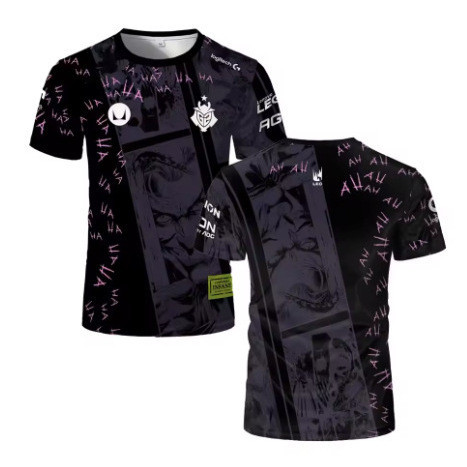 เสื้อแข่ง G2 Esports พิมพ์ลาย 3D | เสื้อสําหรับเล่นเกมฤดูร้อนระบายอากาศได้