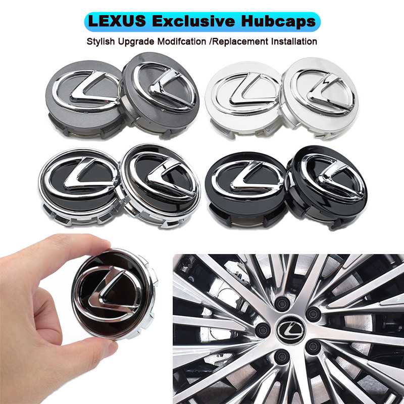 4 ชิ้น 62 มิลลิเมตรสัญลักษณ์รถศูนย์ล้อฝาครอบ Hub อุปกรณ์เสริมสําหรับ Lexus F SPORT LBX NX RX 350 H 4