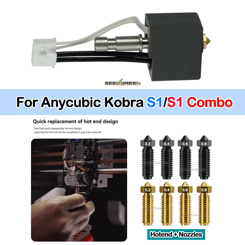 สําหรับ Anycubic Kobra S1 Hotend Kobra S1 Combo Hot End Kit สําหรับ Anycubic Kobra S1 หัวฉีดหัวพิมพ์