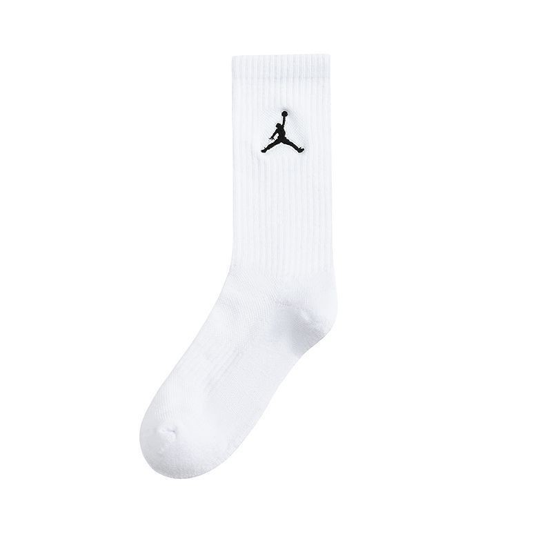 JORDAN/Nike Mens Sports Socks Mid-tube Socks Classic Airplane Basketball Middle Socks Teenager 3 คู่