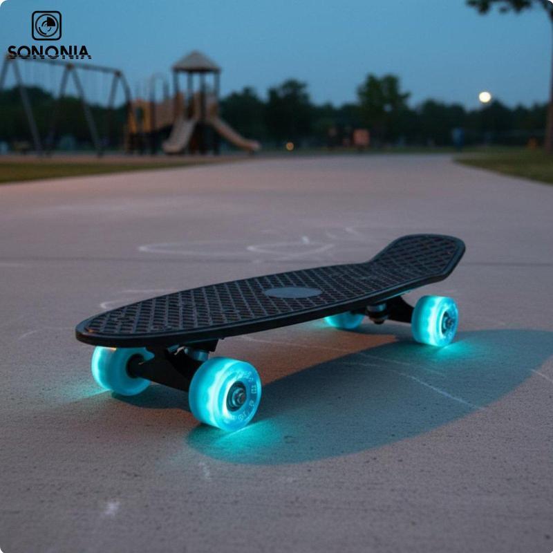 [SONONIA] สเก็ตบอร์ดสําหรับเด็กมือใหม่ Sturdy Mini Penny Board ล้อมีไฟสําหรับเสริมทักษะและการเล่น