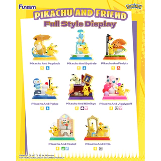 FUNISM Pokemon Pikachu และเพื่อน Series กล่องตาบอด Series ตัวเลข Plush กล่องตาบอด Action ของเล่นรูปของขวัญวันเกิดของเล่นเด็ก