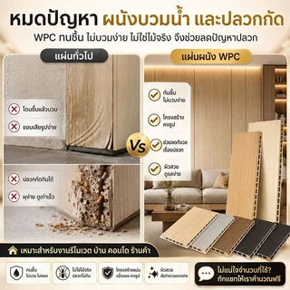 แผ่นผนังเรียบ WPC กันน้ำ แผ่นผนัง แต่งผนังภายใน ปิดผนังเก่า กันชื้น กันปลวก ติดตั้งง่าย แถมฟรีคลิปล็อค บ้านสวย