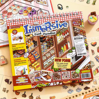 WEI 31 ชิ้น [Super Stocker Series] Immersive 3D Landscape Sticker Collection Book สําหรับ Journal Scrapbooking