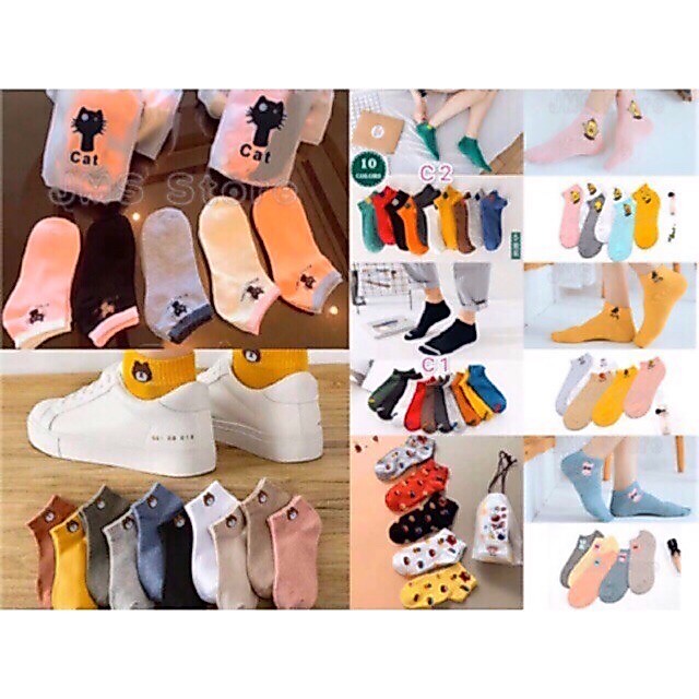 ถุงเท้าหมี แฟชั่นข้อสั้น 1ถุงมี10คู่ และ 5คู่ พร้อมส่ง