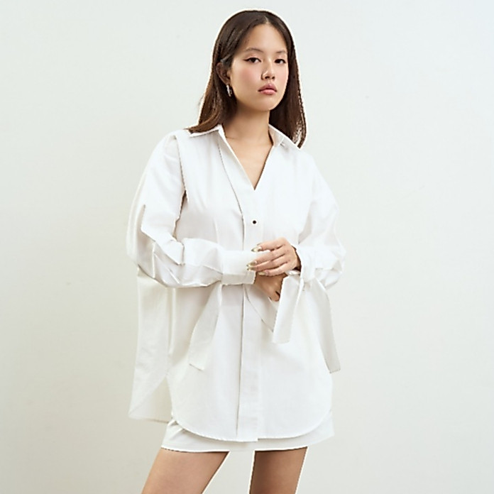 [พร้อมส่ง] SAC.BKK เสื้อเชิ้ตแขนยาวสีขาว รุ่น Signature Shirt