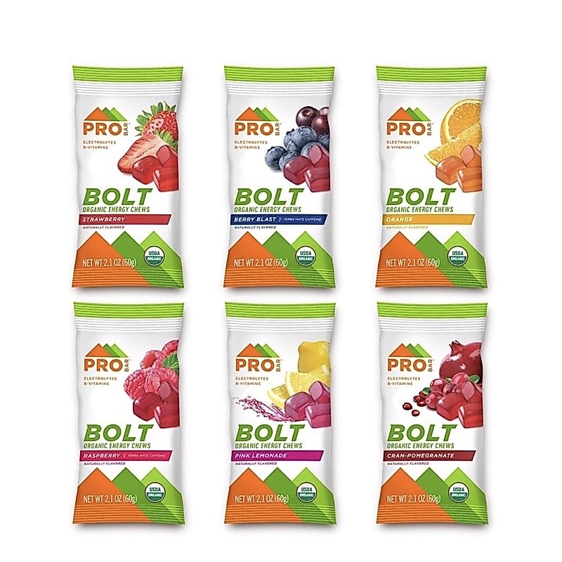 Bolt Energy chew PROBAR BOLT  60 g USDAOrganic energy B-vitamins 90cal plant-baseเยลลี่ ทานง่ายไม่เลอะ คละรสได้