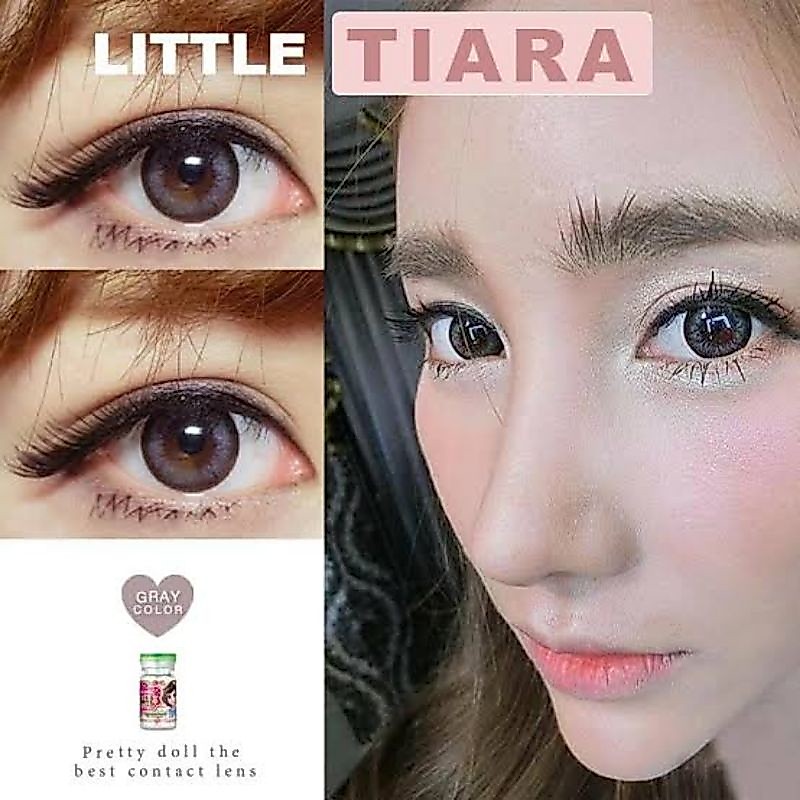 คอนแทคเลนส์ ธรรมชาติ Mini Tiara/ Mini Dali  สีเทา/ตาล Gray/Brown ค่าสายตา (0.00)-(-10.00)