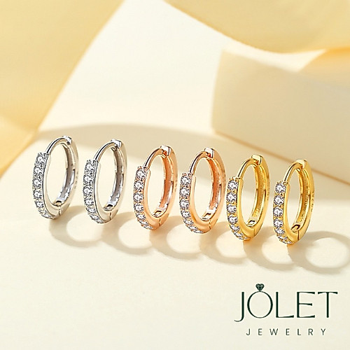 jolet ต่างหูห่วง สไตล์เกาหลีเลือกขนาดได้ไม่ลอกไม่ดำ
