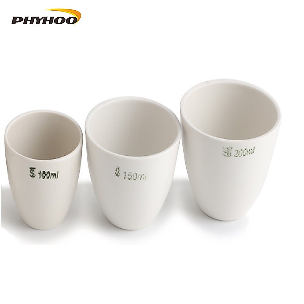 PHYHOO เบ้าหลอมเซรามิก 100/150/200 มล. ทนต่ออุณหภูมิสูงสําหรับหลอมโลหะ