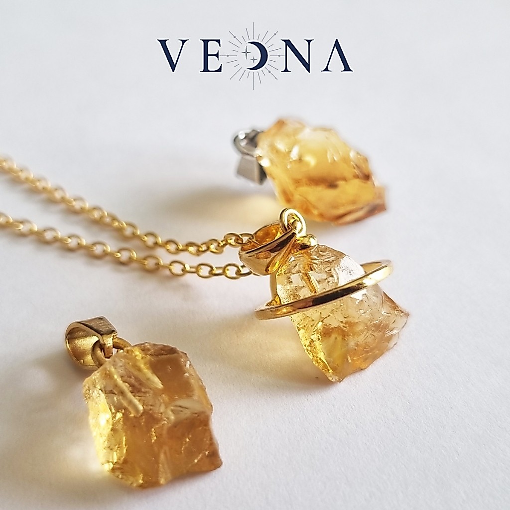 จี้หิน Citrine หินแท้ | สร้อยคอสีส้มแห่งความมั่งคั่งและการค้าขาย | เลือกชิ้นได้ (แถมสร้อยฟรี)