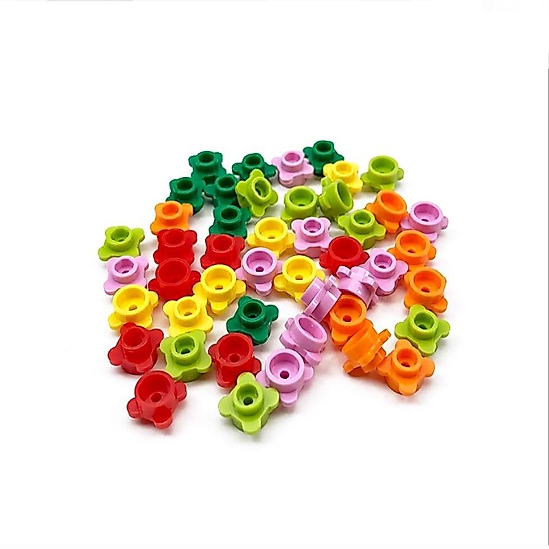 50pcs อิฐดอกไม้ Building Blocks DIY อิฐพืช Floret หญ้าการศึกษา Assemblage ก่อสร้างของเล่น 37291 สําหรับเด็ก 28573