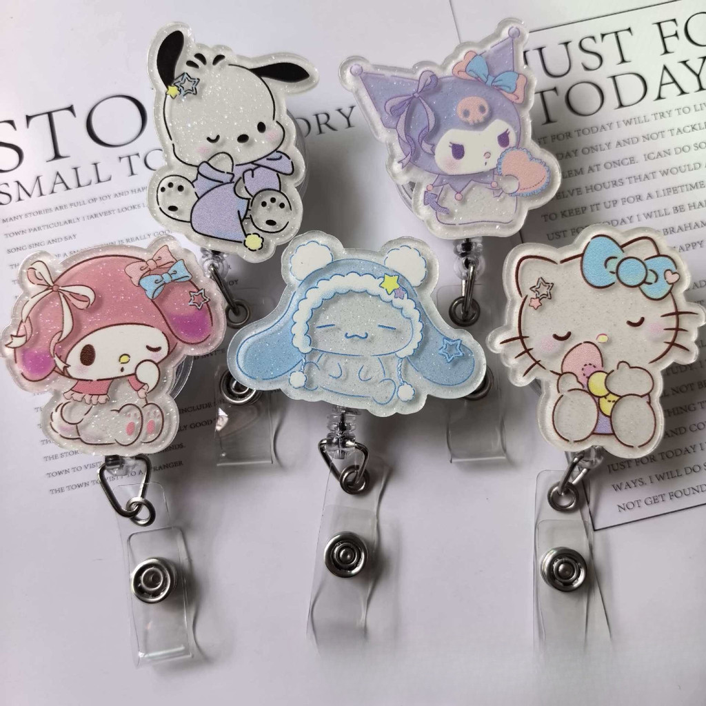Sanrio KT Cat การ์ตูนน่ารักอะคริลิคนักเรียนพยาบาลพนักงานขยาย Snap Fastener หมอขยาย Snap