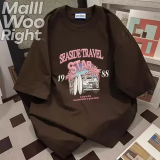 [ไซส์ตั้งแต่ S ถึง 3XL]cotton 100 % ลายเชอร์รี่ขนาดใหญ่ เสื้อยืดแขนสั้น สไตล์ประจำวัน ทรงหลวม ใส่สบาย