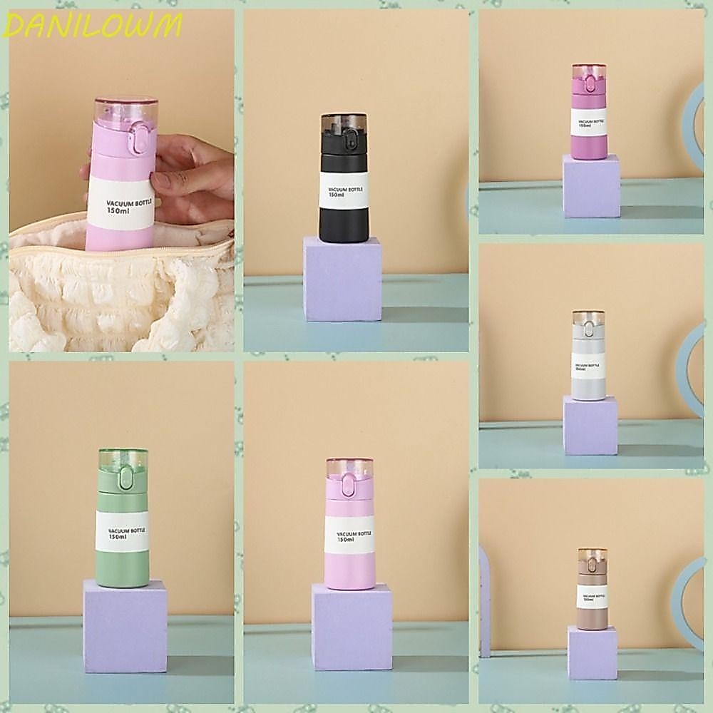 DANILOWM ถ้วยฉนวนพกพา, สแตนเลส 150/250ml ถ้วยเก็บความร้อนขนาดเล็ก, แฟชั่นพร้อมหลอดเปิดด้วยปุ่มเดียวแก้วเก็บความร้อนป้องกันการรั่วเด็กผู้หญิงเด็ก