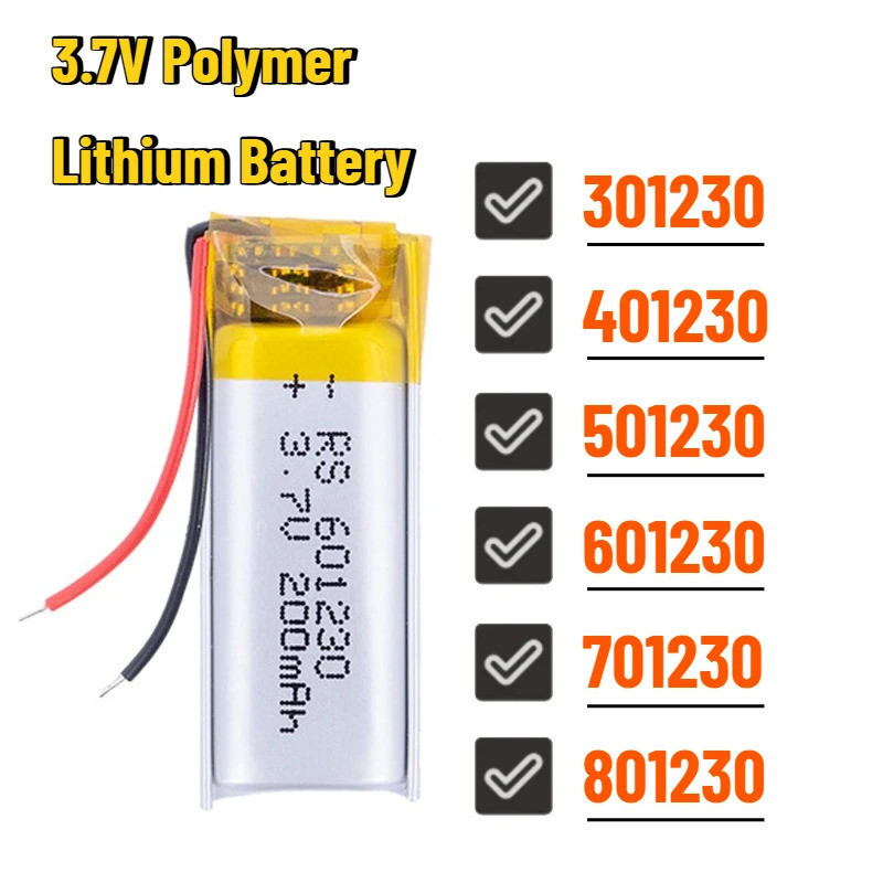 3.7V 401230 แบตเตอรี่ลิเธียมโพลิเมอร์ 701230 301230 501230 601230 801230 แบตเตอรี่ Li-ion Lipo แบบชา
