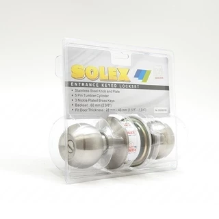 GlobalHouse SOLEX ลูกบิดห้องน้ำ สเตนเลส-304 รุ่น 5500 SS/BK สีสเตนเลส (แผง)
