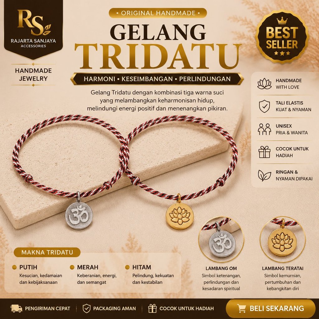 สร้อยข้อมือวันศุกร์ Charm Om & Lotus – สร้อยข้อมือแฮนด์เมด - สร้อยข้อมือวันศุกร์บาง 1 มม. Omkara Lot