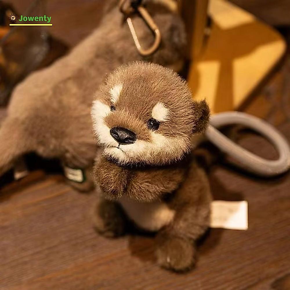 JOWENTY Otter ตุ๊กตาพวงกุญแจ,นุ่มยัดไส้ของเล่นตุ๊กตา Otter สัตว์,สัตว์รูปร่าง Plushies พวงกุญแจสาว