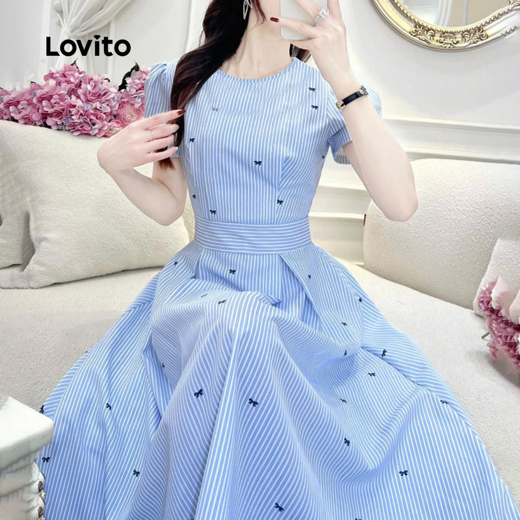 Lovito สง่างาม เดรสสําหรับฤดูใบไม้ผลิ/ฤดูร้อนสําหรับผู้หญิง LK2ED781
