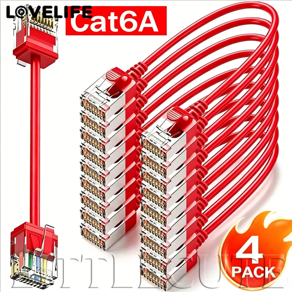 [AUTO&3C] 1/2/4PCS - CAT6A Slim RJ45 UTP Network Cord 10Gbps Cat 6 Patch Cable Ethernet Network Short Cord /Good Price