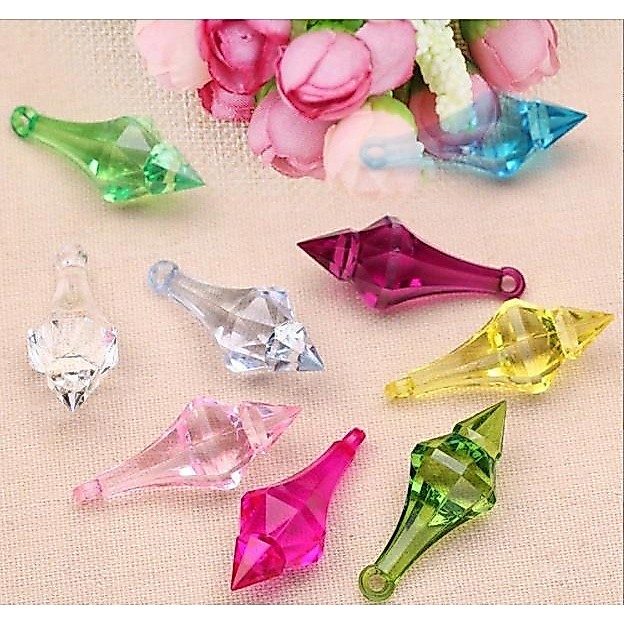 สีสันใสขนาดใหญ่อะคริลิค Teardrop หลวม Charm ลูกปัดสําหรับ DIY แจกัน/ผ้าม่านหยดน้ําเครื่องประดับประมาณ 70x26 มม./46x18 มม.y1707