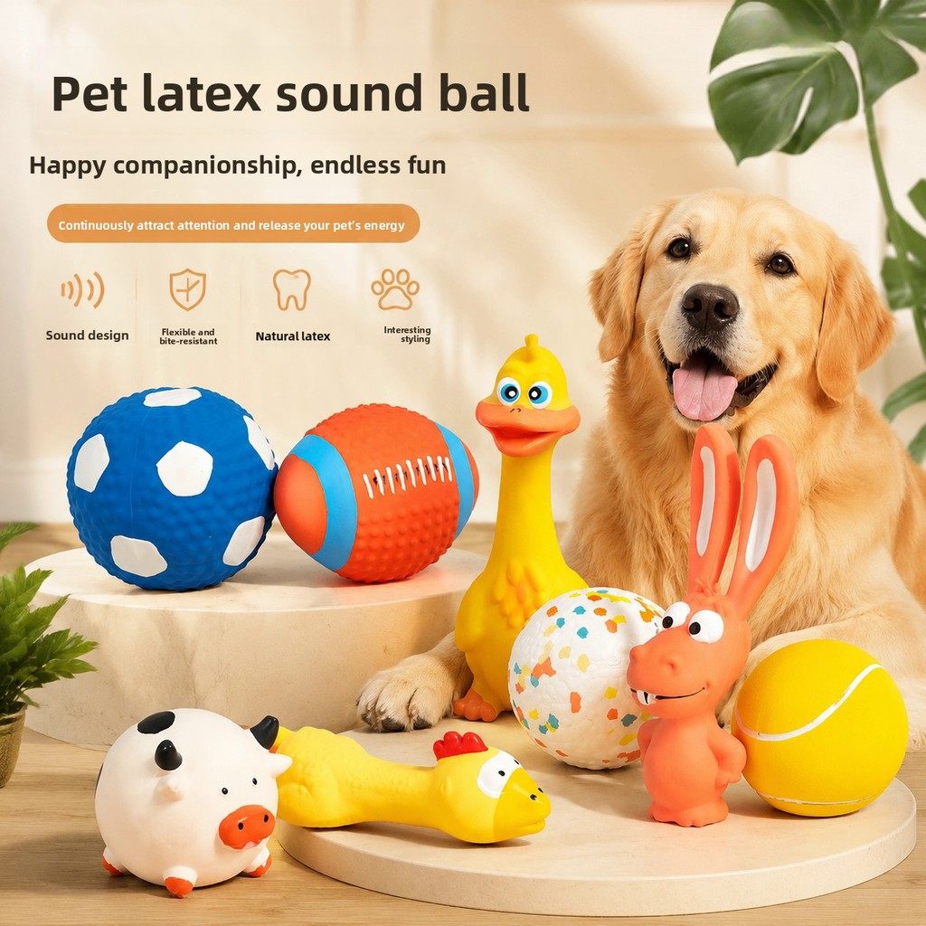 Bestseller ของเล่นสุนัขยาง, รักบี้ยาง & ฟุตบอล Squeaky ของเล่น, ของเล่นบรรเทาเคี้ยวที่ทนทานสําหรับสุนัข