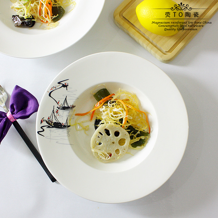 Gangnam Impression Sailing Straw Hat Plate Gangnam Straw Hat Plate UFO Plate Pasta Salad Macaroni
