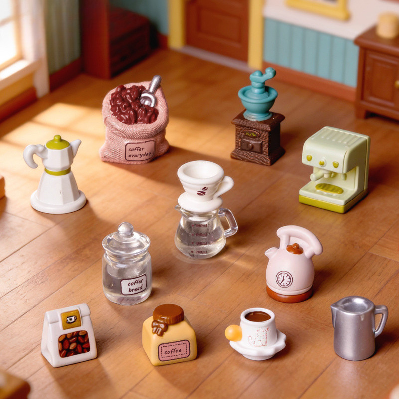 DIY บ้านกาแฟนำโชค ไมโครแลนด์สเคป | โมเดลบ้านตุ๊กตาจิ๋ว | ของตกแต่งรถ โต๊ะทำงาน ของขวัญแต่งบ้านน่ารัก