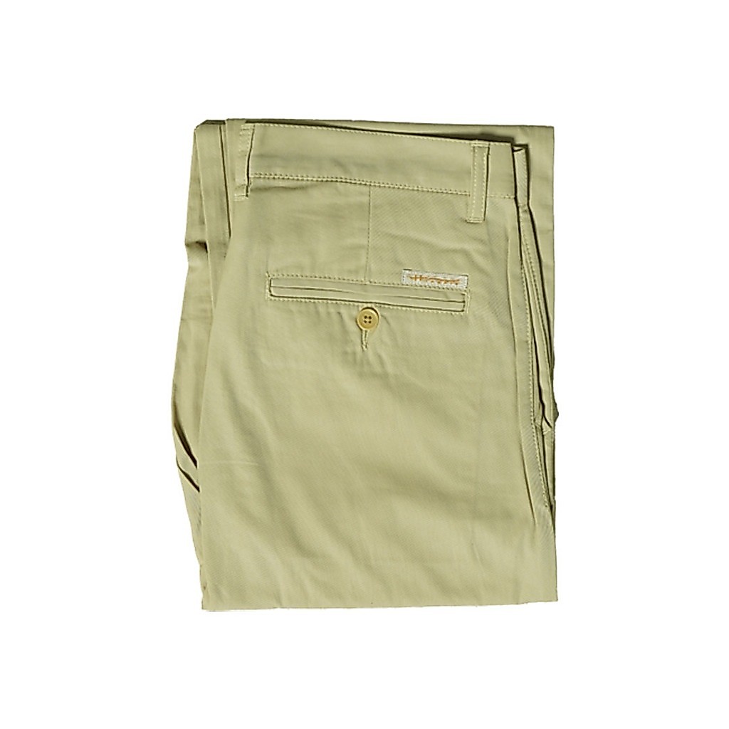 Hazard กางเกงทำงานขายาวไม่มีจีบ ผ้า Cotton(คอตตอน) สีครีม