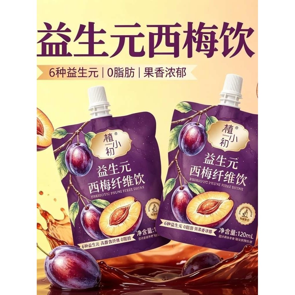 อาหารใหญ่ผู้ช่วยให้รอดพรีไบโอติกพลัมไฟเบอร์เครื่องดื่มถุง120มิลลิลิตรอาหารไฟเบอร์เครื่องดื่มหลังจากเครื่องดื่มเครื่องดื่มเครื่องดื่มพลัมน้ํา