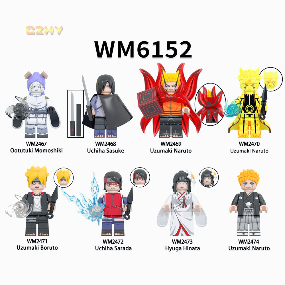อะนิเมะ Uchiha Sasuke Boruto Sarada Mini Building Blocks ของขวัญของเล่นเพื่อการศึกษาสําหรับเด็ก WM61