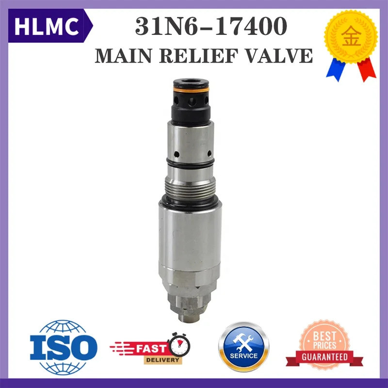 ชิ้นส่วนรถขุดวาล์วบรรเทาหลัก 31N6-17400 R210LC7 R210LC7H R215LC7 RD210-7 RD210-7V RD220-7 ชิ้นส่วนเค