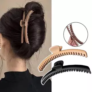 LegoP สีทึบ Matte Hair Claw คลิปที่สมบูรณ์แบบสําหรับ Thi และผมบางขนาดใหญ่พิเศษคู่แถวฟัน Barrettes สาว Strong คลิปลื่น (TH)