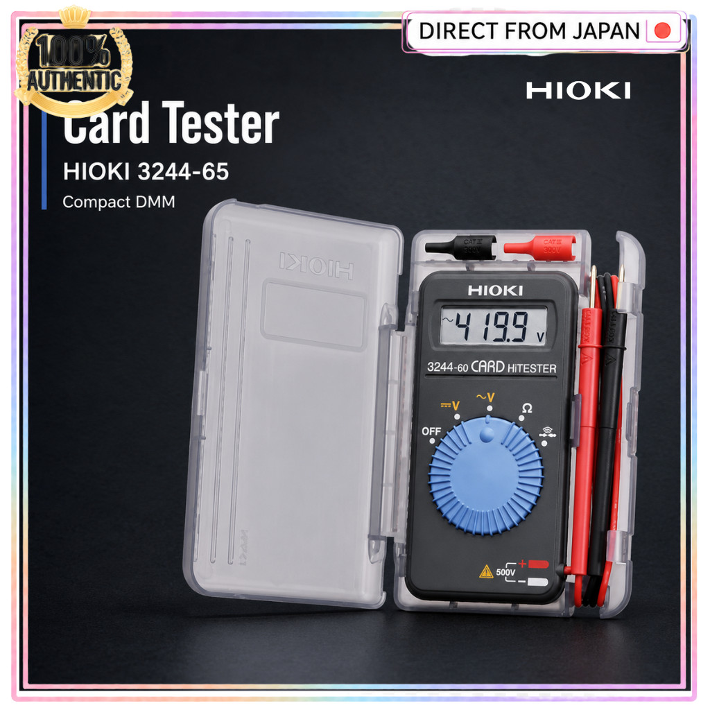 HIOKI 3244-65 Card HiTester Digital Multimeter Compact DMM Voltage Resistance Continuity