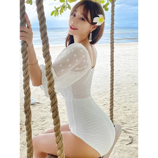 ชุดว่ายน้ำสไตล์เกาหลีแท้ แขนพอง ใส่แล้วดูดีทุกมุม