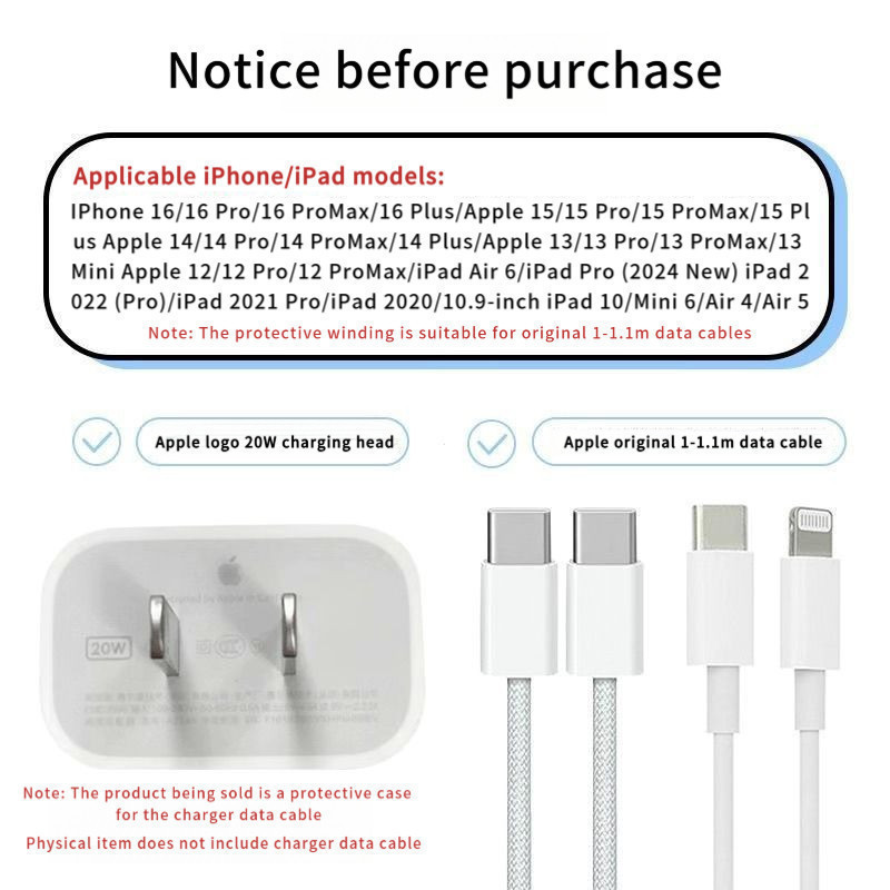 Little Black Cat Apple 20w Charger ฝาครอบป้องกันการ์ตูนน่ารักสายเคเบิลข้อมูล Anti Break - รูปที่ 7