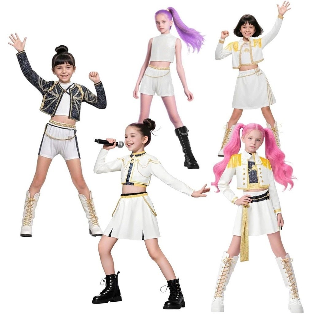 Kpop แม่มด Hunters เครื่องแต่งกายสาว zoy mira mira rumi rumi เด็กฮาโลวีน cos เสื้อผ้า