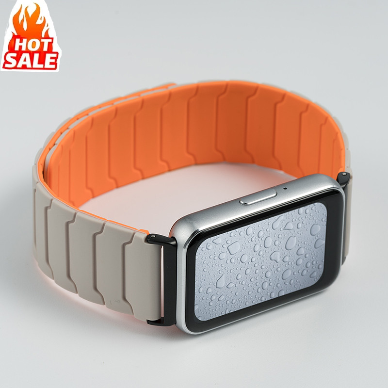 สายซิลิโคนแม่เหล็กเข้ากันได้สําหรับ Samsung Galaxy Fit 3 สาย Soft Sport Watchband สําหรับ Samsung Fit 3 สายรัดข้อมือสร้อยข้อมือสําหรับผู้หญิงผู้ชาย