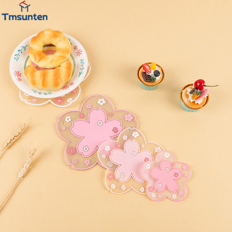 Tm แผ่นฉนวนกันความร้อน PVC ลายดอกซากุระ กันลื่น สําหรับรองแก้วกาแฟ ชาร้อน โต๊ะอาหาร - รูปที่ 2