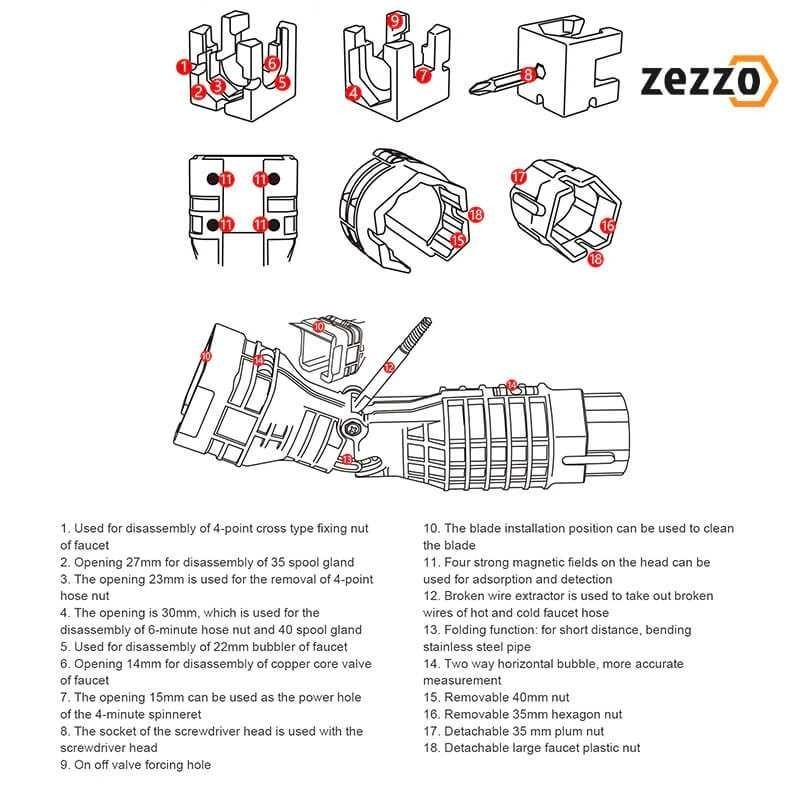 SHFRSTR ZEZZO 18in1 Faucet Sink ติดตั้ง - ZZ338