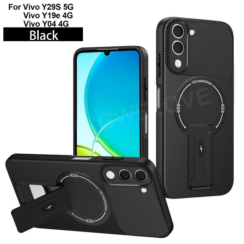 เคสโทรศัพท์สําหรับVivo Y04S Y29s Y29T 5G Y04 VivoY29s Y19e Y21d Y31 5G 4G 2025 แม่เหล็กผู้ถือหนังกันกระแทกปลอกโทรศัพท์ฝาหลังปกแข็ง