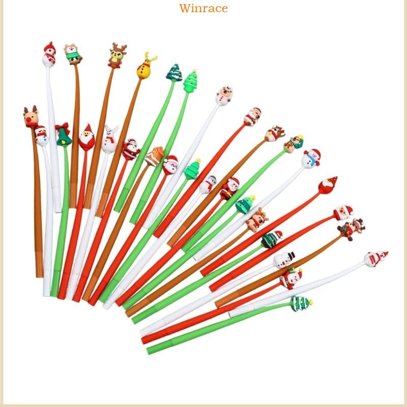 WRC 10 ชิ้นปากกาเขียนหมึกสีดําเจลปากกาชุดคริสต์มาสเจลหมึกปากกาลงนามปากกา