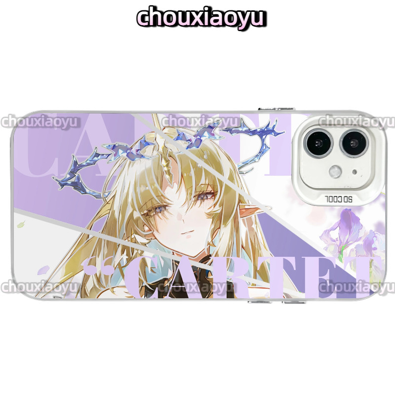 เหมาะสําหรับ VIVO IQOO13 IQOO12 IQOOZ9 IQOONeo10 IQOOZ10Turbo Y36 Y27 V27 เคสโทรศัพท์ Wuthering Waves Cartethyia อะนิเมะ Matte สีเงิน