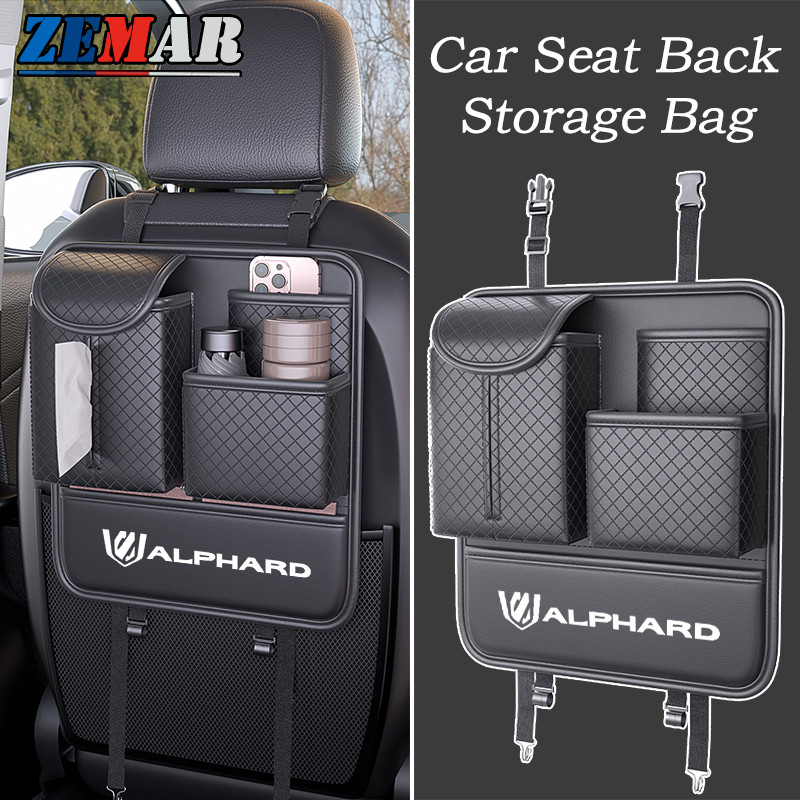 Toyota Alphard ถุงเก็บข้อมูลหลังที่นั่งรถ กระเป๋าเนื้อเยื่อ กระเป๋าเก็บรถแขวน กล่องเก็บรถมัลติฟังก์ช