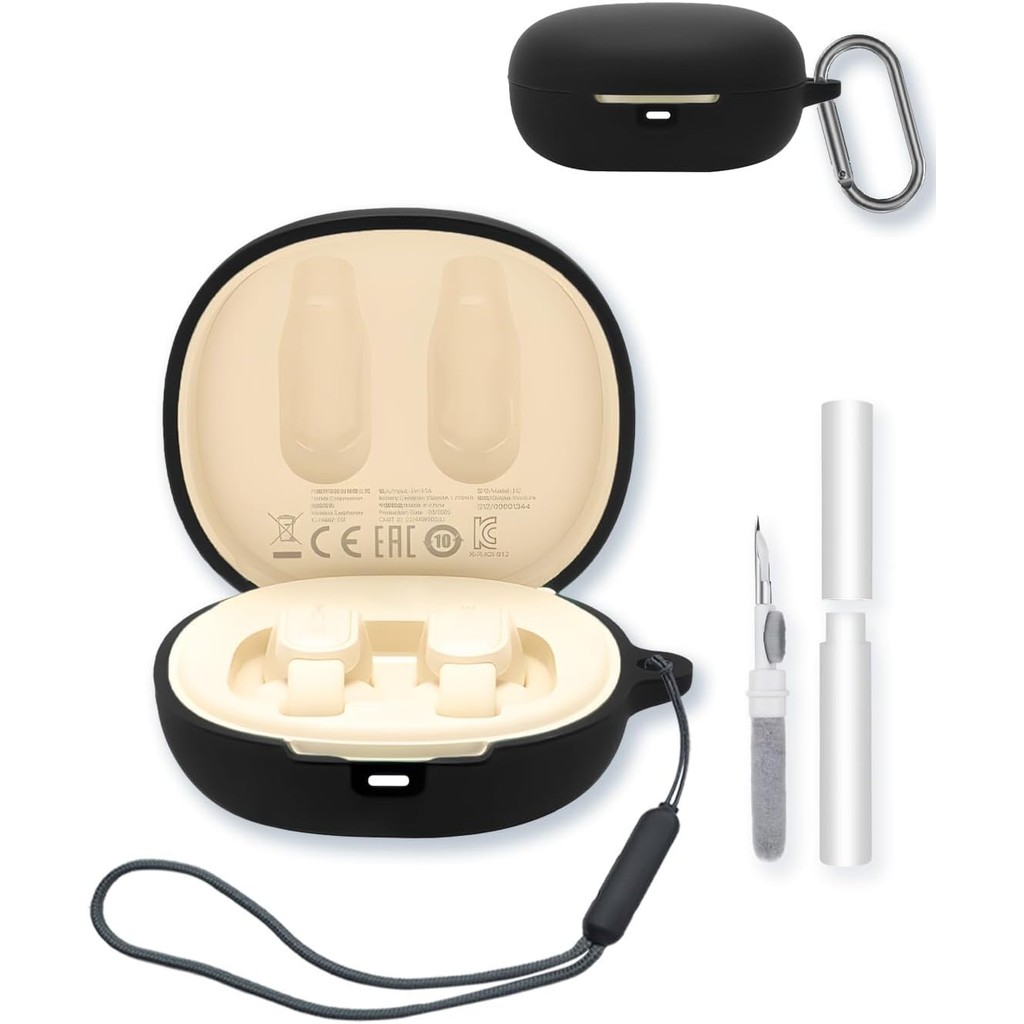 เคสสําหรับ1MOREคลิปหูS12 หูฟังไร้สายTrue,ป้องกันนุ่ม,เคสซิลิโคนพร้อมพวงกุญแจและชุดทําความสะอาดและเชื