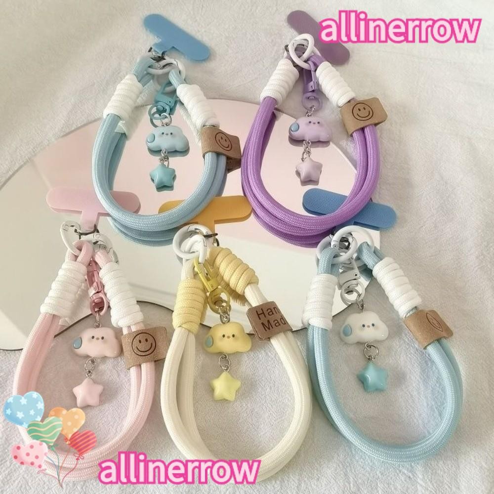 ALLINERROW สายคล้องโทรศัพท์มือถือ, สายรัดข้อมือแฮนด์เมดรูปดาว, เชือกเส้นเล็กโทรศัพท์หลากสีแฟชั่นโทรศัพท์สากล