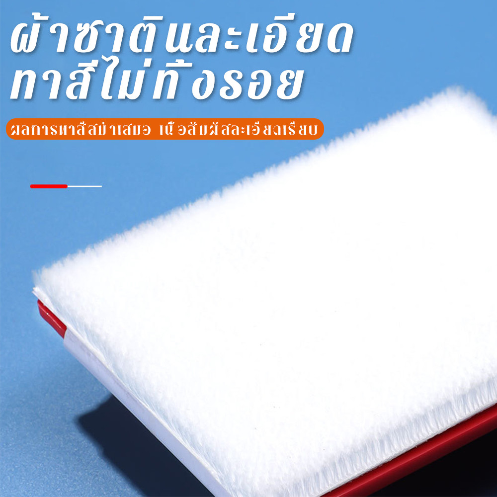 แปรงปัดขอบทาสีลาเท็กซ์ ขอบสีทริมเมอร์พลาสติกตัดแต่งขอบปรับมุมผนังจิตรกรแผ่นหมุนได้พร้อมมือจั พร้อมฟองน้ำ 2 แผ่น - รูปที่ 3